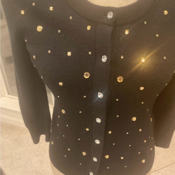 Kate Spade Black Cardigan with Gold and Silver Accents - Picture 4 of 6